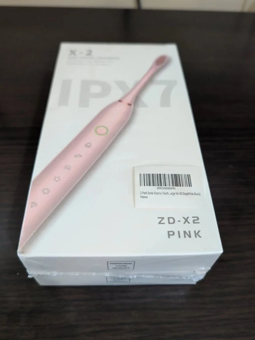 Skauerer Sonic Electric Toothbrush 2 Pack Rechargeable 8 Brush Heads Pink Black